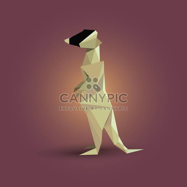 Vector illustration of paper origami meerkat on brown background - бесплатный vector #125795