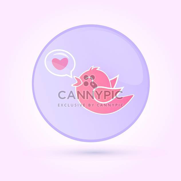 Vector illustration of pink love bird in speech bubble on pink background - бесплатный vector #125845