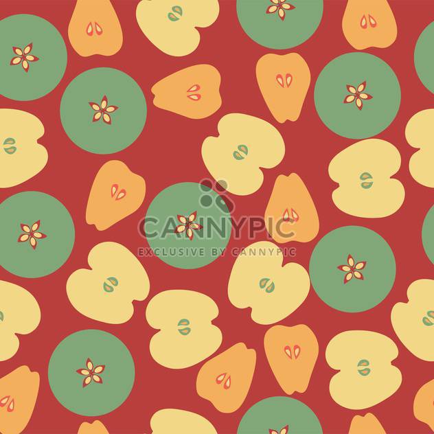 Vector background with apple and pears on dark red background - Free vector #125885