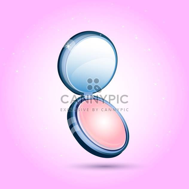 colorful illustration of compact female cosmetic powder on pink background - Free vector #125915