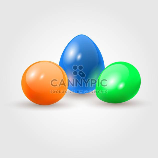 three colorful easter eggs on white background - vector #125935 gratis