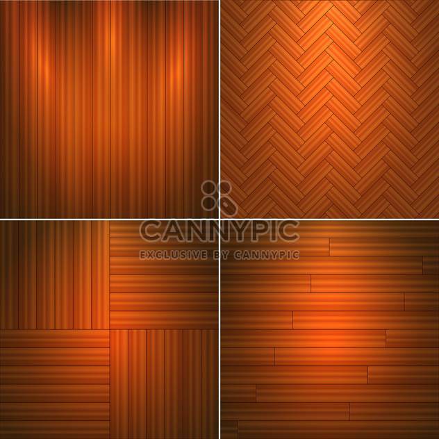 Vector illustration set of brown wooden textures - vector gratuit #126045 