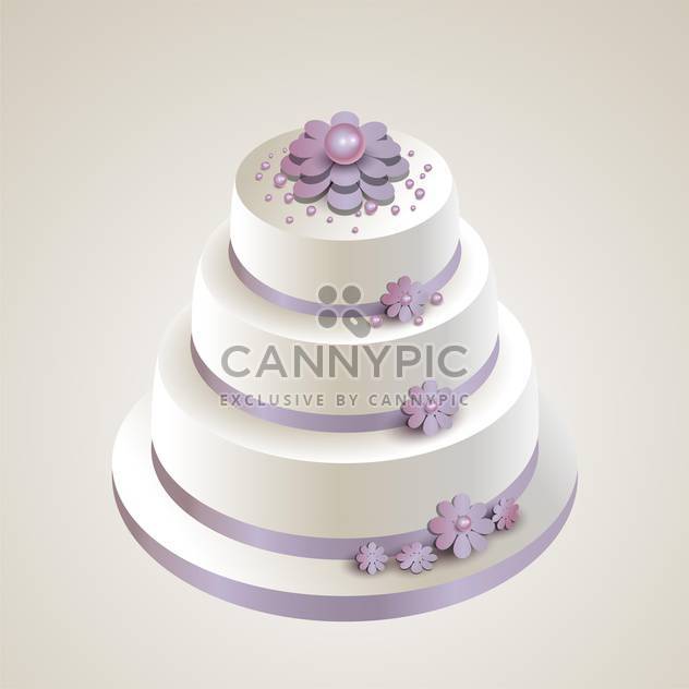 Vector illustration of wedding cake with flowers on white background - vector #126085 gratis