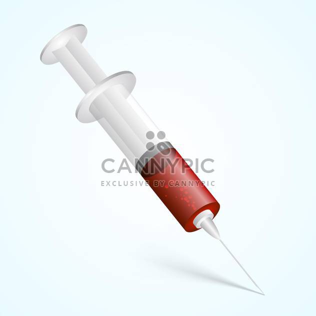 Vector illustration of syringe for blood test on blue background - vector #126105 gratis