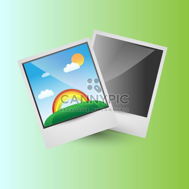 Vector illustration of bright background with photo frames of beautiful rainbow - vector gratuit #126145 