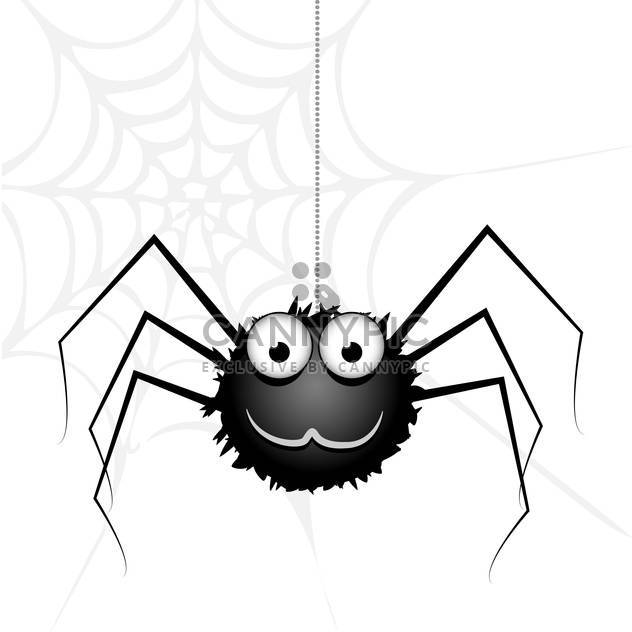 Vector cute black spider on white background - Free vector #126325