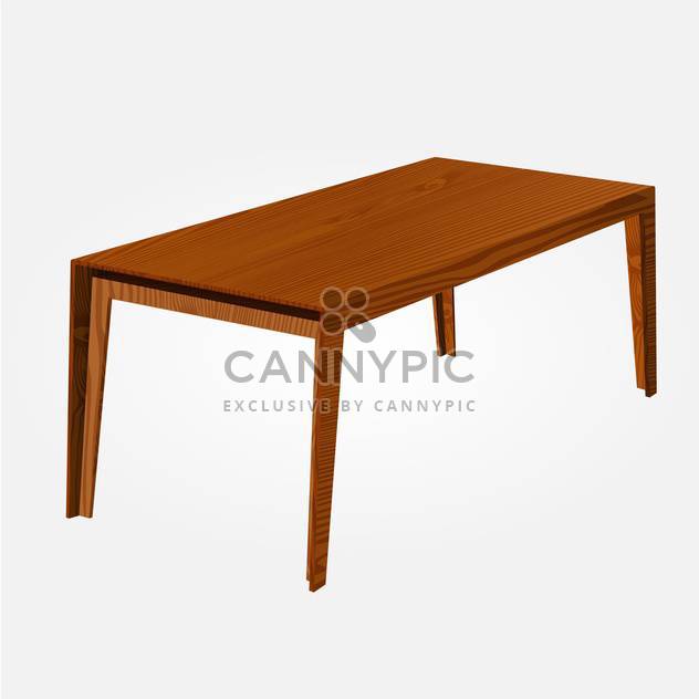 Vector illustration of wooden table on white background - Free vector #126365