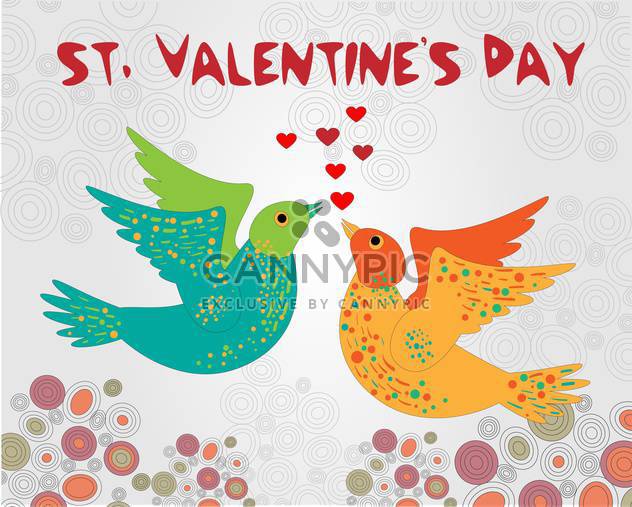 Vector background with birds for Valentine's day - Free vector #126885