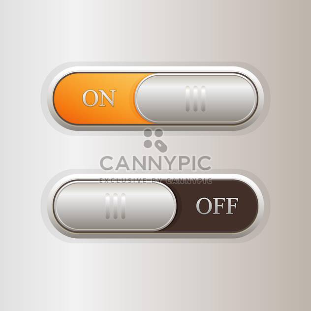 Vector illustration of on off buttons on grey background - Free vector #126965