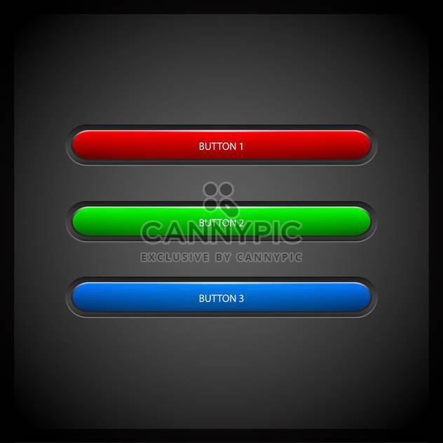 Vector colored buttons on dark grey background - vector gratuit #127195 