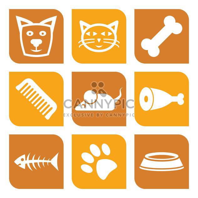 vector collection of pet icons with dog and cat - vector gratuit #127295 