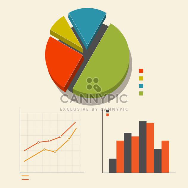 Vector illustration of elements of infographics in retro style - Free vector #127325