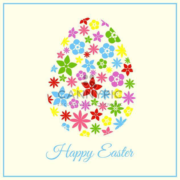 holiday background with colorful floral easter egg - vector gratuit #127625 