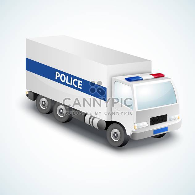 vector illustration of police truck on white background - vector gratuit #127745 