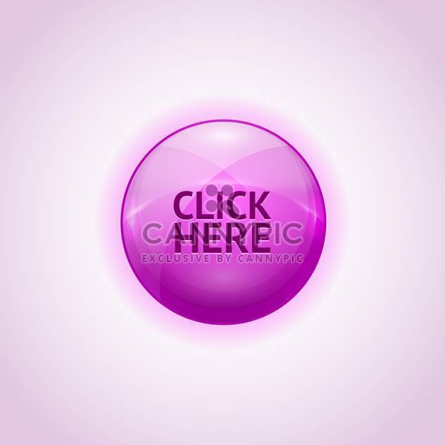 Vector violet round shaped design element with click here text on white background - бесплатный vector #127985