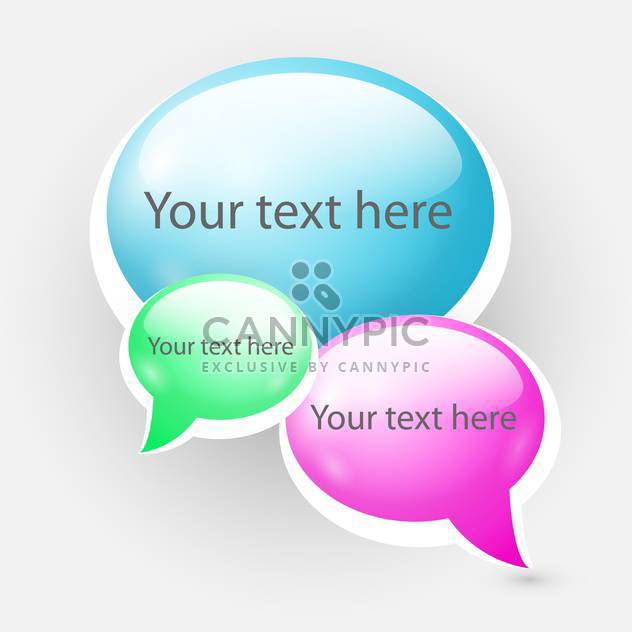 Shiny speech bubbles on grey background - vector #128085 gratis