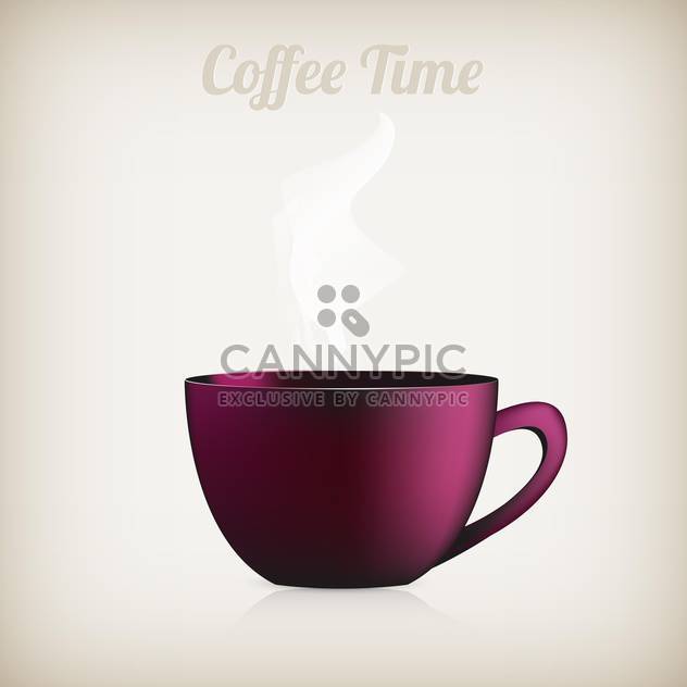 single cup of hot coffee with smoke - vector gratuit #128355 