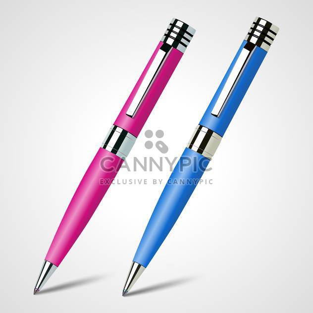 Vector illustration of two pens on white background - vector gratuit #128445 