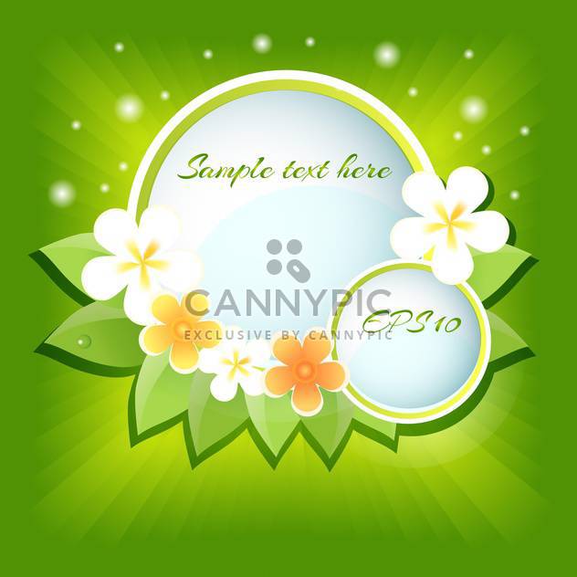 Vector green floral background with sample text - vector #128515 gratis