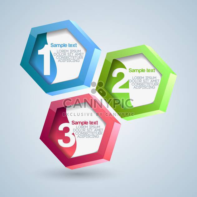 Vector illustration of hexagon numbered banners - Kostenloses vector #128525