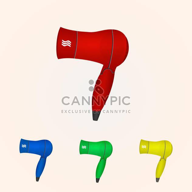 Vector illustration of hair dryer collection - Free vector #128585