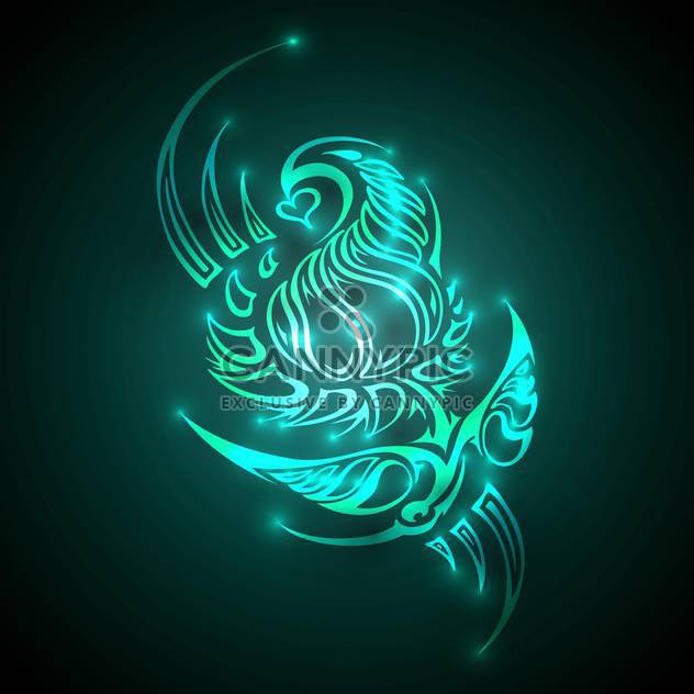 Vector illustration of neon colored ornament on dark background - Free vector #128705