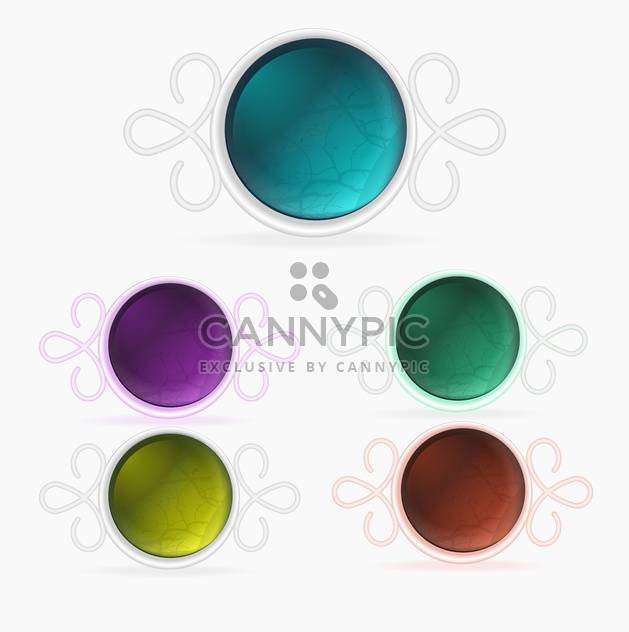 Vector set of colored buttons - Free vector #128815