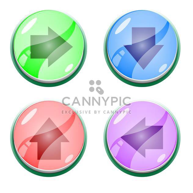 Vector set of colorful arrow buttons - Free vector #128825