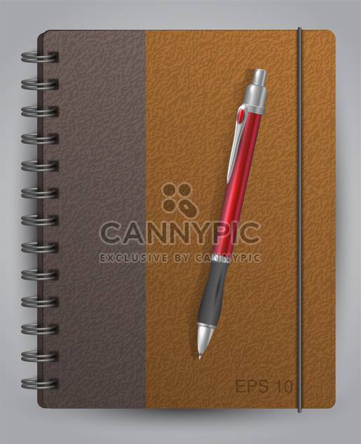 Vector illustration of diary with classic pen - vector #128915 gratis
