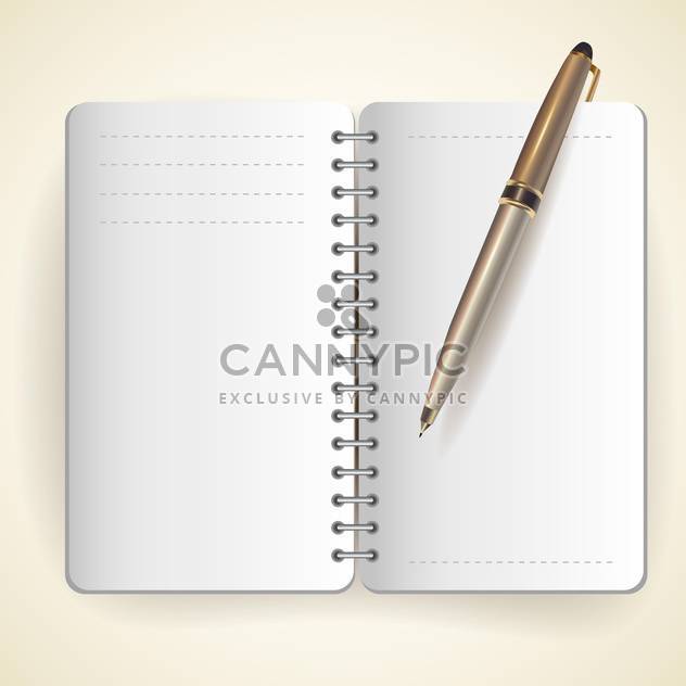 Vector illustration of notepad and ball pen - Free vector #128945