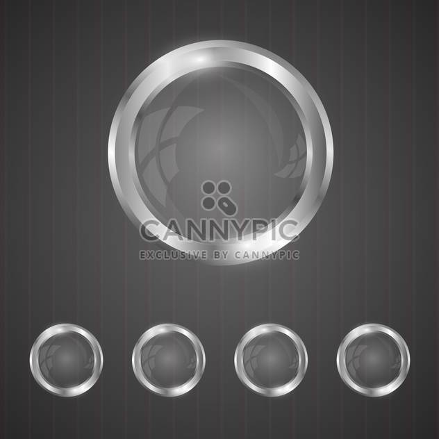 glass silver buttons set - Kostenloses vector #128995