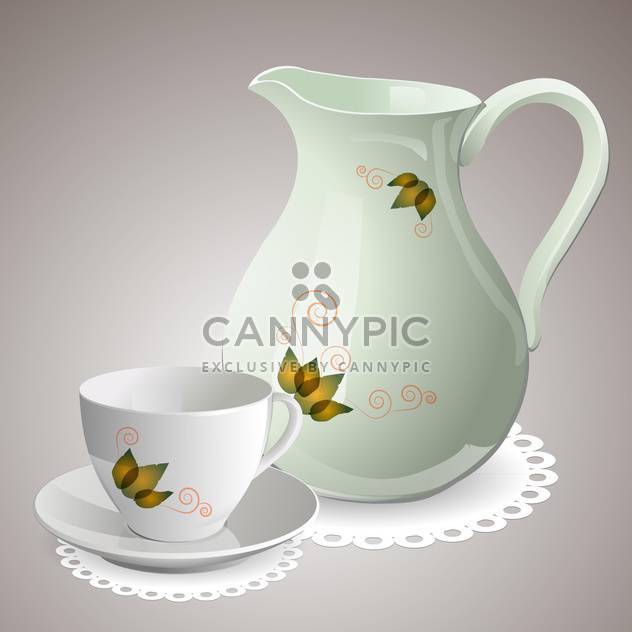 Vector illustration of empty cup with carafe - Free vector #129525