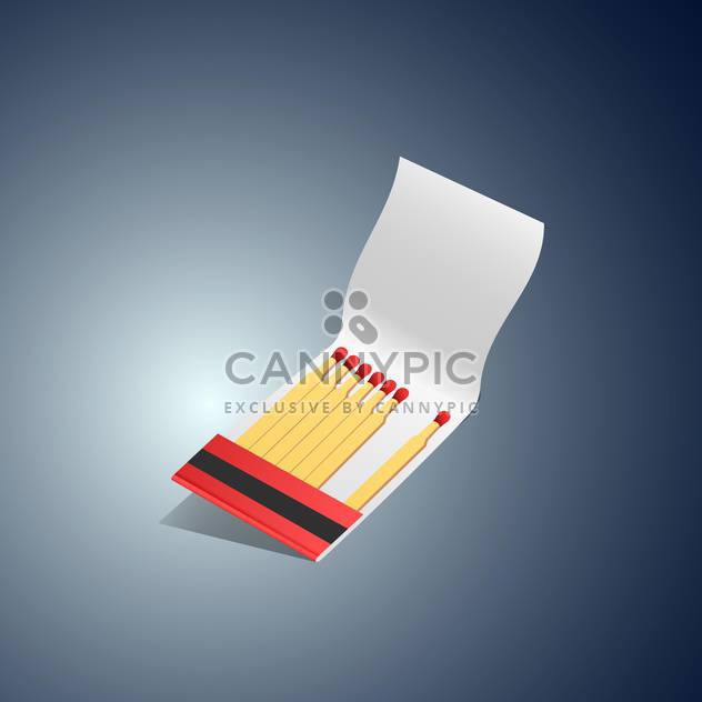 Vector illustration of matches book on dark background - vector gratuit #129855 