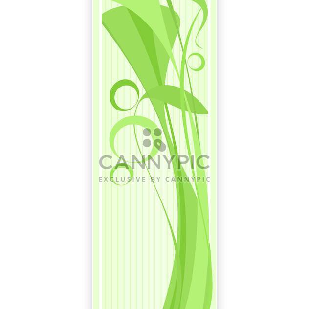 abstract banner with green floral pattern - vector gratuit #130355 