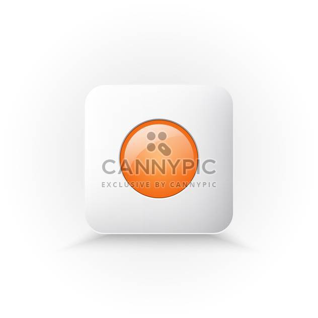 Vector orange button, isolated on white background - Free vector #130415