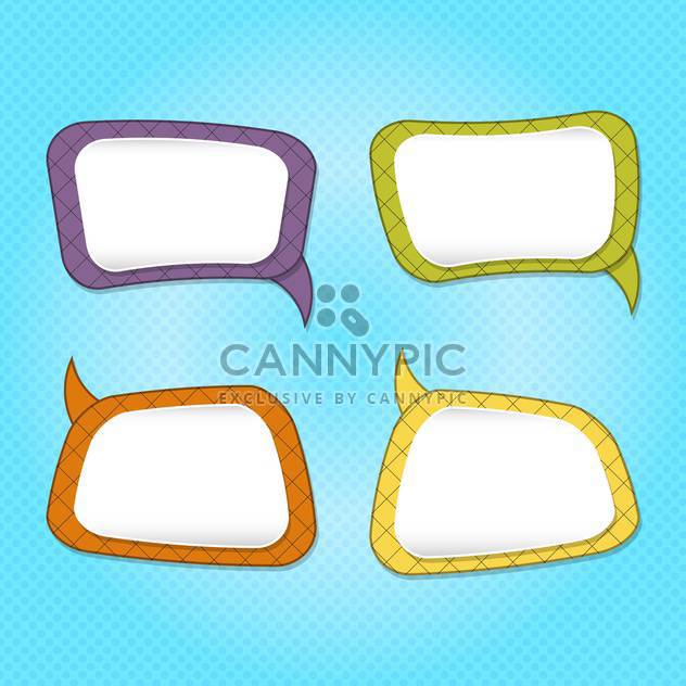 Vector set of colorful speech bubbles on blue background - vector #130545 gratis
