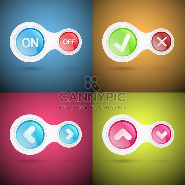 Vector set of colorful buttons - vector gratuit #130585 