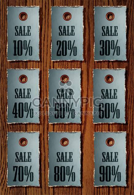 Vector set of sale retro price tags - Free vector #130595