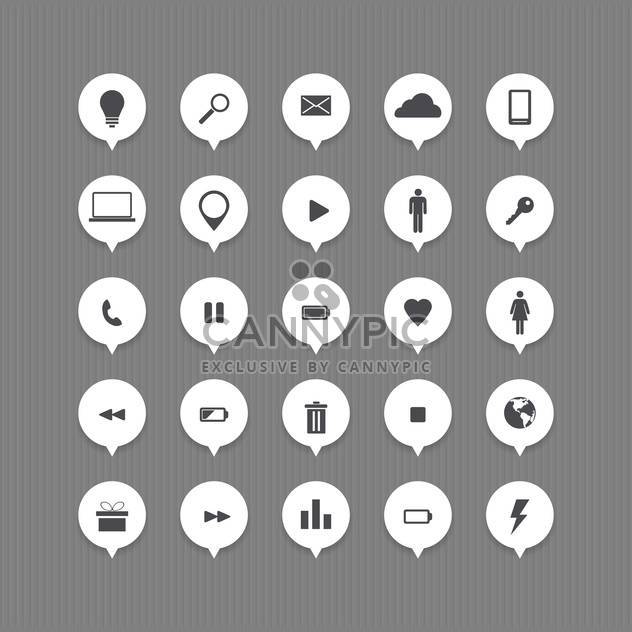 Computer and internet web icons buttons set - Free vector #131035