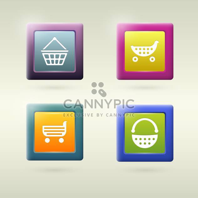Set of shopping cart icon variations - vector gratuit #131055 