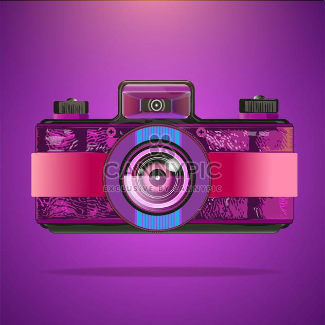 Vector purple retro camera illustration - vector gratuit #131065 