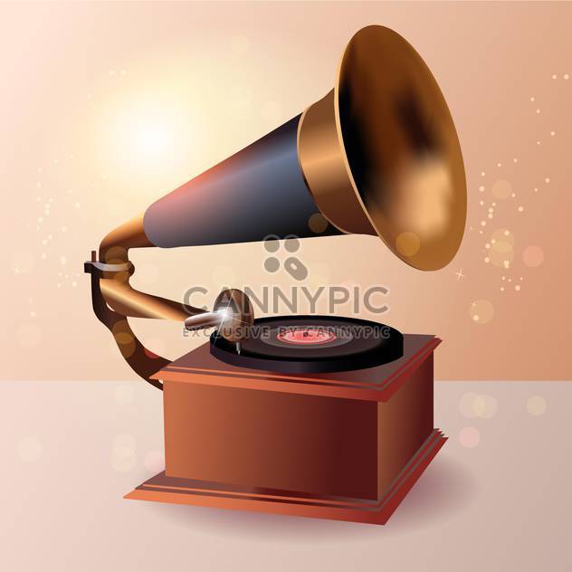 Vintage gramophone vector illustration - Free vector #131125