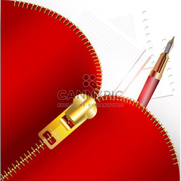 Background with paper, pen and open zipper - Free vector #131335