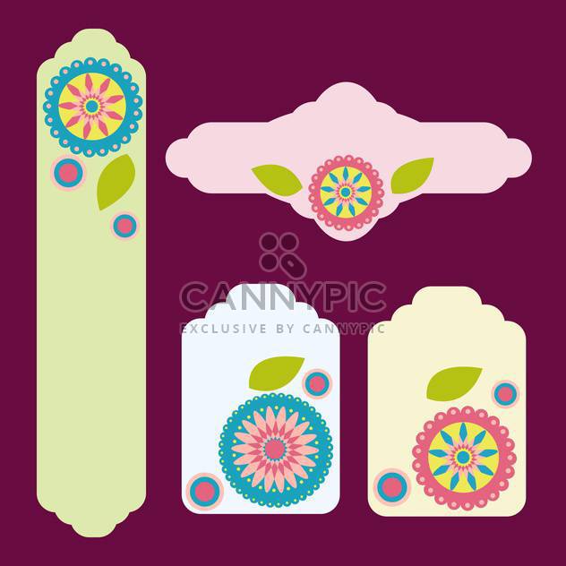 Set of greeting cards with flowers vector - Kostenloses vector #131765