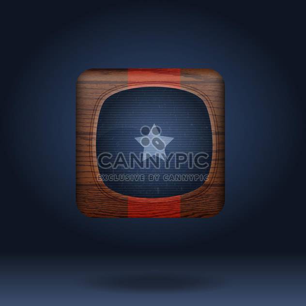 Vector wooden icon with star on blue background - vector #131785 gratis