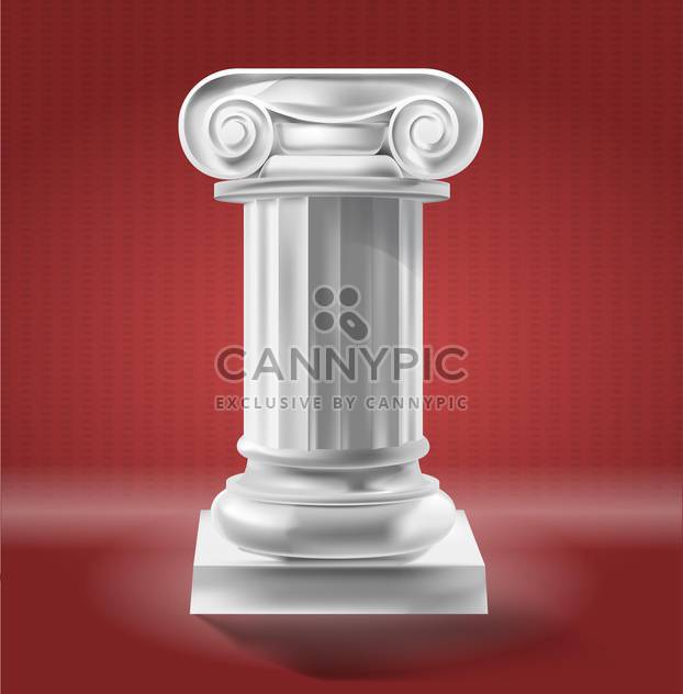 Ancient Column standing in red room - vector gratuit #131905 