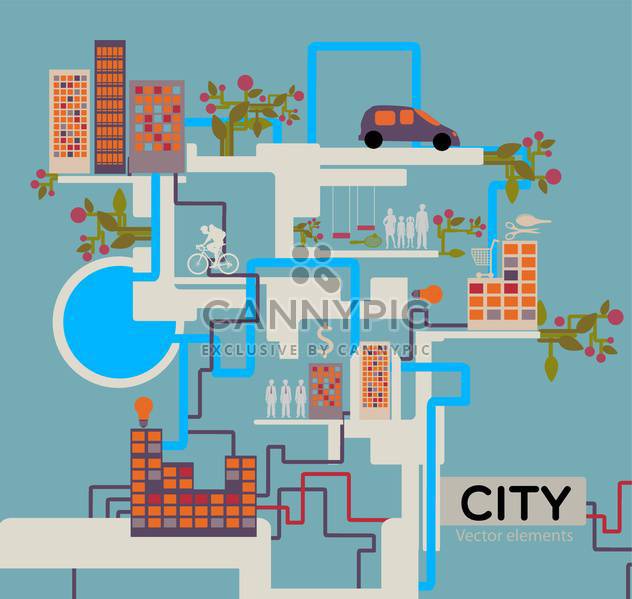 City vector background info graphic - vector #132035 gratis