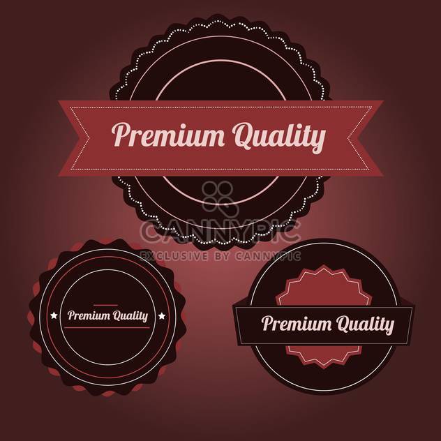 Vector set of premium Quality labels on royal red background - vector gratuit #132135 