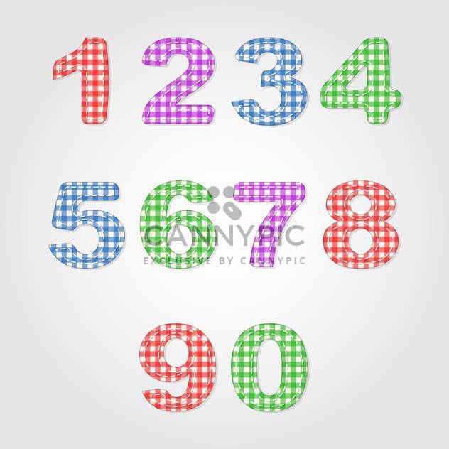 old fashioned colorful numbers,vector illustration - Kostenloses vector #132345