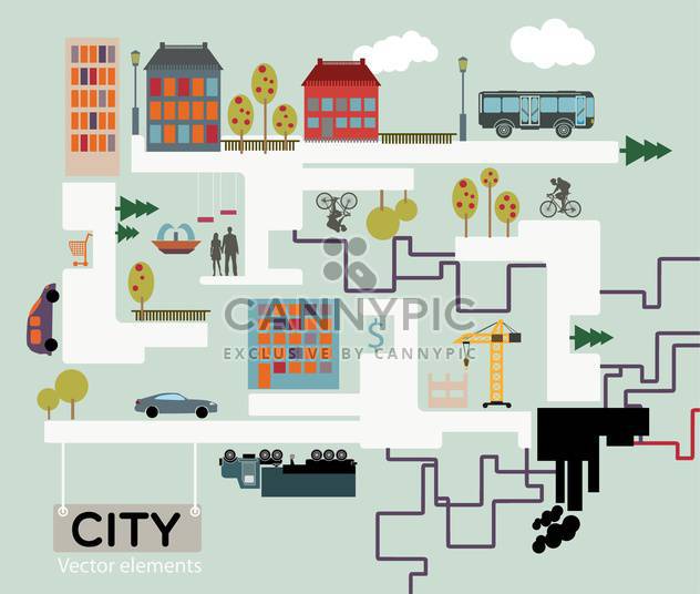 City vector background, infographic vector illustration - vector gratuit #132415 